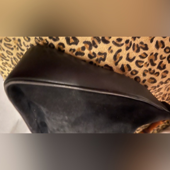 Gucci Italy 2-Way, Black Suede and Leather with Bamboo handle Handbag - Picture 5 of 8